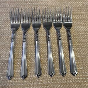 Vintage ORLEANS ORL31 STAINLESS Salad Forks (6)